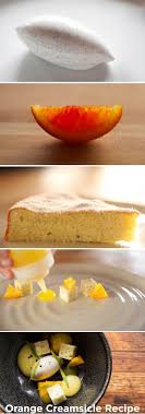 Orange Creamsicle We Put A Deconstructed Spin On This Childhood Favorite Psst We Ve Also Included A Pdf On Plating A Decon Orange Dessert Food Plating Food
