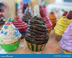A Collection of Clay Model Cupcakes Muffins Stock Photo - Image of  colourful, snack: 224743542