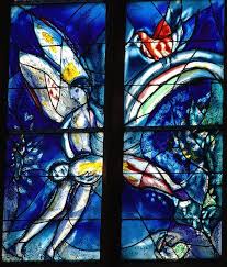 Above Marc Chagall Stained Glass Window St Stephan In Mainz Germany Marc Chagall Chagall Paintings Stained Glass Angel