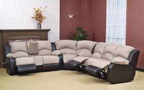 A modern gray sectional is an easy, neutral way to add some more seating to your living room or family room. Two Tone Microsuede Bycast Modern Reclining Sectional Sofa