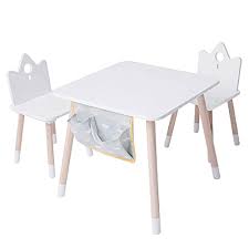 This table and chair set is suitable for children who are three years of age and older. Kids Wood Play Around Activity Table And Chair Set White Toddler Table For 1 5 Years 3 Piece Set Desk With Storage Bag Modern Kid Furniture Kid Desk Chair Child Learning Table Room Table Study Desk Pricepulse