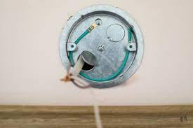 If the drywall or plaster is damaged cut a larger hole and install a box that attaches directly to a stud or joist. How To Install A Vanity Light And Electrical Box Chic Misfits
