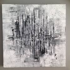 Tableau Abstrait Noir Et Blanc Tempete 50x50 Decorations Murales Par Made By L Tableau Abstrait Abstrait Tableau Noir Et Blanc