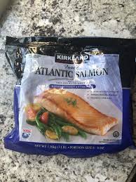 The skin makes it easier to flip the fish without breaking. Costco Part Two Mix Match Mama Frozen Salmon Recipe Costco Salmon Salmon Recipes