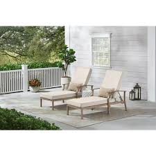 Cushions are made with sunbrella® fabric which is resistant to stains, mildew, chlorine, and fading Hampton Bay Beachside Rope Look Wicker Outdoor Patio Chaise Lounge With Cushionguard Almond Tan Cushions 2 Pack Yahoo Shopping
