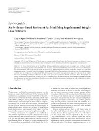 Pdf An Evidence Based Review Of Fat Modifying Supplemental Weight Loss Products