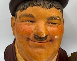 Vintage Laurel & Hardy Wall Hanging Pair, Made in England