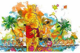 The harvest festival is marked by various celebrations where people in kerala prepare more than two dozen vegetarian dishes for the grand feast to be served on banana leaves. 34lsbrkd15lccm