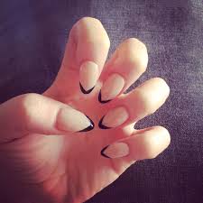 Almond Shaped Acrylic Nails With Black Tips Pin On Nailed It