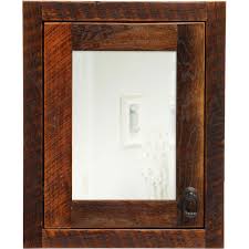 The bathroom has white tiled walls with some black décor accents. Rustic Medicine Cabinets For The Bathroom