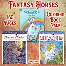 Horses coloring pages the horse (equus ferus caballus) is one of two extant subspecies of equus ferus. Fantasy Horses Coloring Book Pack Www Hoofprints Com
