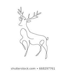 One Line Design Silhouette Deerhand Drawn Stock Vektorgrafik Lizenzfrei 668297 Diytattooimages Line Art Drawings Line Art One Line Animals