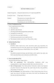 Sosial ekonomi keluarga (lampiran a3). Lampiran 1 Materi Pembelajaran Standar Kompetensi
