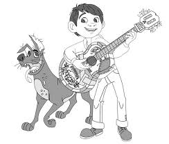 Coco make a rubber band guitar: Top 8 Coco Coloring Sheets Awaiting You To Choose Coloring Pages Coloring Home