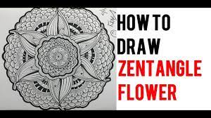 See more ideas about zentangle, zentangle patterns, tangle patterns. How To Draw Complex Zentangle Flower Art Design For Beginners Easy Tutorial Doodle Step By Step Youtube