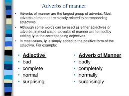 Adverbs of manner usually come after a verb and sometimes before it and can be used after words like very or too. Ppt Adverbs Of Manner Powerpoint Presentation Free Download Id 6597990