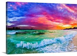 Maybe you would like to learn more about one of these? Purple Blue Sunset Ocean Wave Beautiful Sea Wrapped Canvas Art Print Beach Style Prints And Posters By Great Big Canvas Houzz