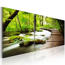 Blumenmotive und sonnenuntergänge sehen aber nicht nur in freier natur einfach traumhaft schön aus, sondern sie sind auch perfekte motive für glasbilder und wandbilder jeder art. Leinwand Bilder Wald Baum Grun Fluss Natur Wasserfall Wandbilder Kunstdruck Ebay