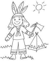 Cowboys Indianer Indianer Und Sein Zelt Zum Ausmalen Ausmalbilder Kostenlose Ausmalbilder Indianer
