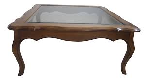 Ethan Allen Country French Coffee Table With Beveled Glass Insert On Chairish Com Coffee Table French Coffee Table Coffee Table Square