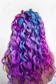Here are violet bangs to give your taste, honey! Bright Multi Colored Hair Coloring Gradient Blue Purple And Stock Photo Picture And Royalty Free Image Image 121182388