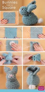 Check spelling or type a new query. How To Knit A Bunny From A Square Diy Knitting Knitted Bunnies Knitting Patterns Toys