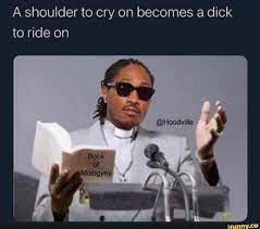 A shoulder to cry on becomes a dick to ride on - iFunny