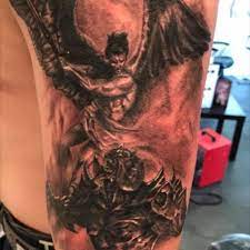 Angel tattoo is one of the most popular and widespread. Tattoo Uploaded By Antonio Mancini Angel Vs Demon Realistic Blackandgraytattoo Angel Demon Fight 405007 Tattoodo