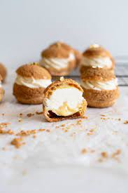 Choux Au Craquelin Cream Puffs With Passionfruit Cream Recipe Cream Puffs Desserts Dessert Recipes