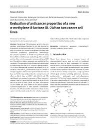 It's been 20 years since something called the good friday agreement was signed. Pdf Evaluation Of Anticancer Properties Of A New A Methylene D Lactone Dl 249 On Two Cancer Cell Lines