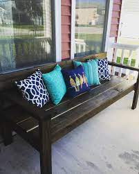 It is available in many amazing colors, like sky blue, alligator green, purple berry and more. Summer Front Porch Diy Bench Ana White Plans Porch Furniture Diy Front Porch Porch Bench