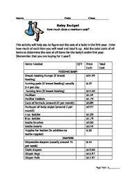 Baby Budget Baby On A Budget Budgeting Worksheets Budgeting