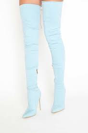Light Blue Thigh High Boots On Mercari Blue Knee High Boots Blue Thigh High Boots Velvet Thigh High Boots