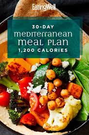 30 Day Mediterranean Diet Meal Plan 1 200 Calories Mediterranean Diet Meal Plan Mediterranean Diet Recipes Mediterranean Recipes