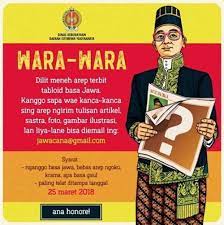 Wara Wara Sekedhap Maleh Badhe Dipun Wontenaken Tabloid Basa Jawa Sumangga Kanggo Sapa Wae Kanca Kanca Kang Arep Ngirim Tulisan Artikel S Gambar Tampa Budaya