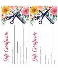 Printable Hair Salon Gift Certificate Template Hair Stylist Etsy In 2021 Salon Gifts Salon Gift Certificate Printable Gift Certificate