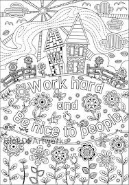 Two Coloring Pages For Kids Or Grown Ups Work Hard Be Nice Etsy Coloring Pages For Kids Coloring Pages Printable Coloring Pages