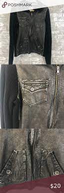 Volcom Faux Leather Sweater Jacket Sweater Jacket Faux Leather Jackets Volcom Jackets