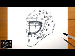 How To Draw A Hockey Goalie Helmet - Youtube