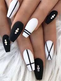 Black And White Nail Art 30 Extraordinary Black White Nail Designs Ideas Just For You Fall Acrylic Nails Best Acrylic Nails Black Coffin Nails