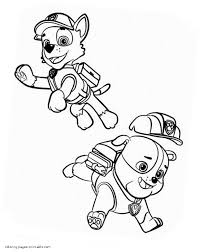 Rubble paw patrol coloring page. Paw Patrol Coloring Activity Book Chase And Rubble Coloring Pages Printable Com