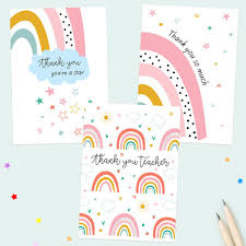 Teachers spend countless hours helping your child learn. Dotty About Paper Chasing Rainbows Teacher Thank You Cards Mixed Pack Of 6 Whsmith