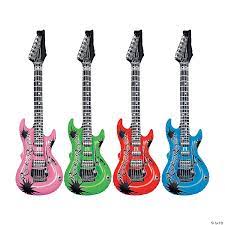 Rock vector design with human skull bones and a guitar. Inflatable Rock N Roll Guitar