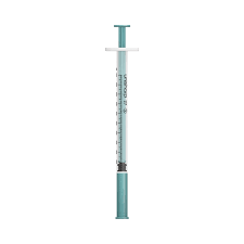 Unisharp 1mL 27G Fixed Needle Syringe: Teal Green