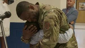 Amare ran so fast to see his Dad, he's almost a blur! Bursting ...