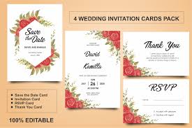 Looking for custom wedding invitations? Beautiful Watercolor Wedding Invitation Card Templates By Bintstudio Thehungryjpeg Com