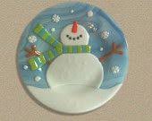 Bonhomme Neige Fused Glass Ornaments Stained Glass Christmas Stained Glass Supplies