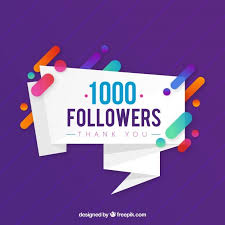 Purple Background Of 1k Followers Free Vector Instagram Feed Ideas Posts Banner Ads Instagram Feed Ideas