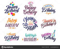 Scarica Testo Buon Compleanno Elegante Pennello Dello Script Tipo Di Vettore Con Lettere Di Idee Per Biglietti Di Compleanno Buon Compleanno Scritta A Mano