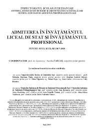 Rezultatele listate ale concursului de simulare de admitere, verificate şi aprobate de comisia centrală, se aduc la cunoştinţă publică prin afişare imediată la avizierul universităţii, la loc vizibil. Pdf Admiterea In InvÄƒÅ£Äƒmantul Liceal De Stat Si InvÄƒÅ£Äƒmantul Profesional Vlad Spatariu Academia Edu